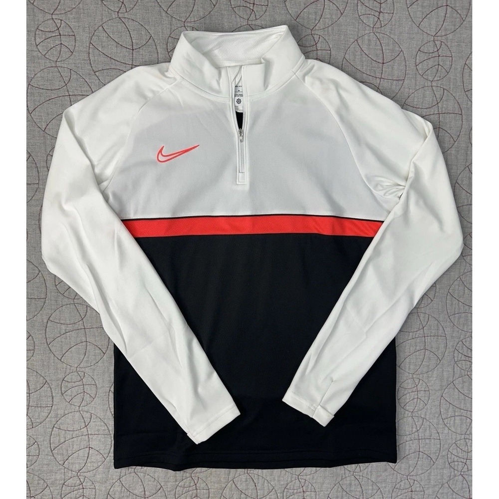 Nike‎ Dri-Fit Academy Soccer Drill 1/4 Zip Pullover White Black / Women's Medium